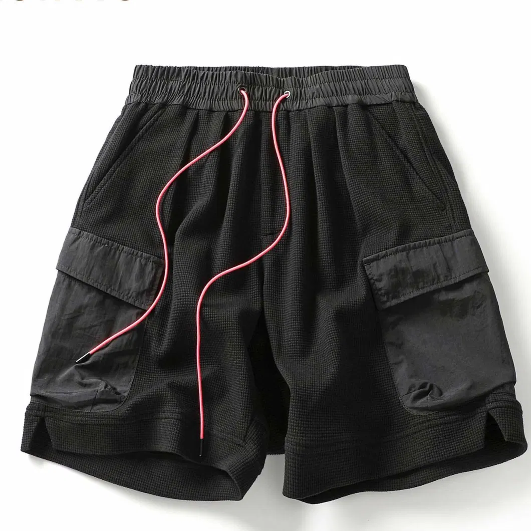 Shorts Mens Summer Streetwear Drawstring Elastic Waist Bermuda Shorts Drawstring Elastic Waist Knee-Length Shorts